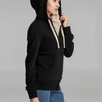 Толстовка унисекс на молнии Sherpa черная, размер L Толстовка унисекс на молнии Sherpa черная, размер L