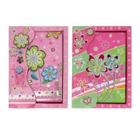 Записная книжка в подарочной коробке, на замочке, А6+, 50 листов, линия "Цветы", МИКС