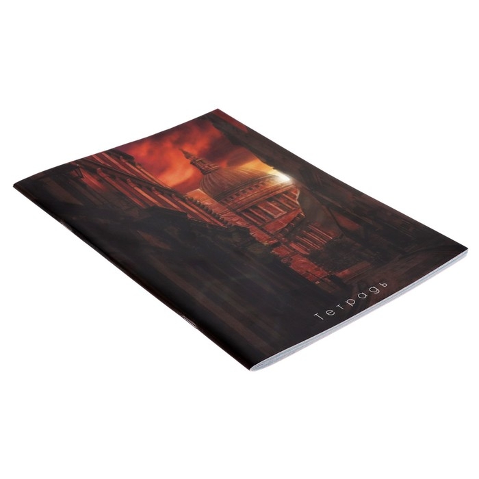 Тетрадь А4, 48 листов в клетку Calligrata Тетрадь А4, 48 листов в клетку Calligrata "Городские улицы", обложка мелованный картон, блок №2, белизна 75%, (серые листы)