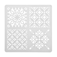 Трафарет пластик "Плитки Азулежу 4 рисунка" 15х15 см Трафарет пластик "Плитки Азулежу 4 рисунка" 15х15 см