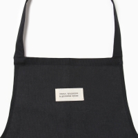 Фартук Доляна "Душевная кухня" цв.черный 60х70см, рогожка, 100% х/л