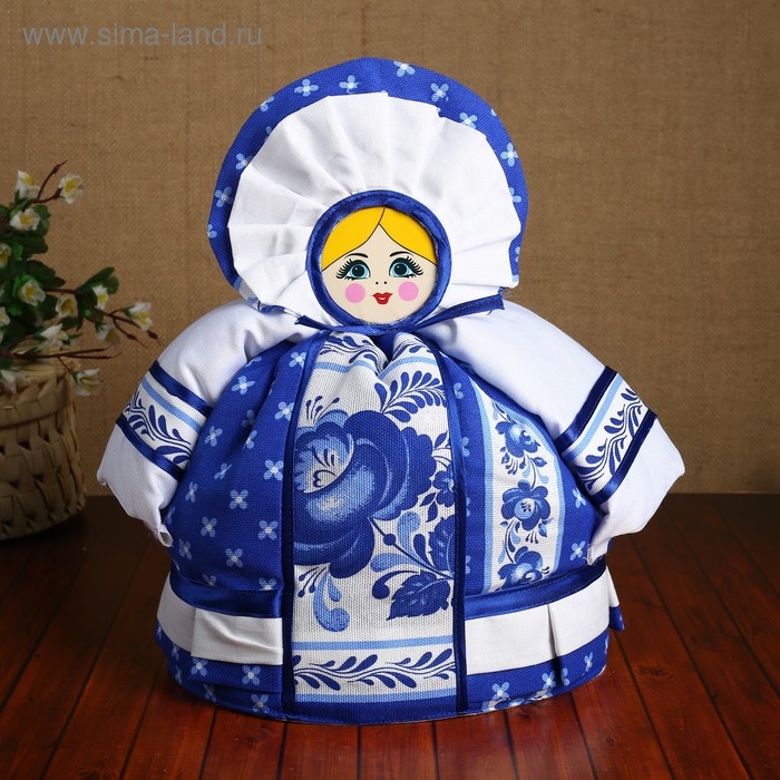 Грелка на чайник &laquo;Барыня&raquo;, гжель