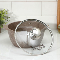 Кастрюля &laquo;Гранит Brown&raquo;, 3 л, d=24 см, h=19.5 см, антипригарное покрытие, цвет коричневый