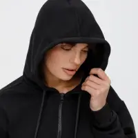 Толстовка унисекс оверсайз на молнии Zippy Terry, черная, размер XL/XXL