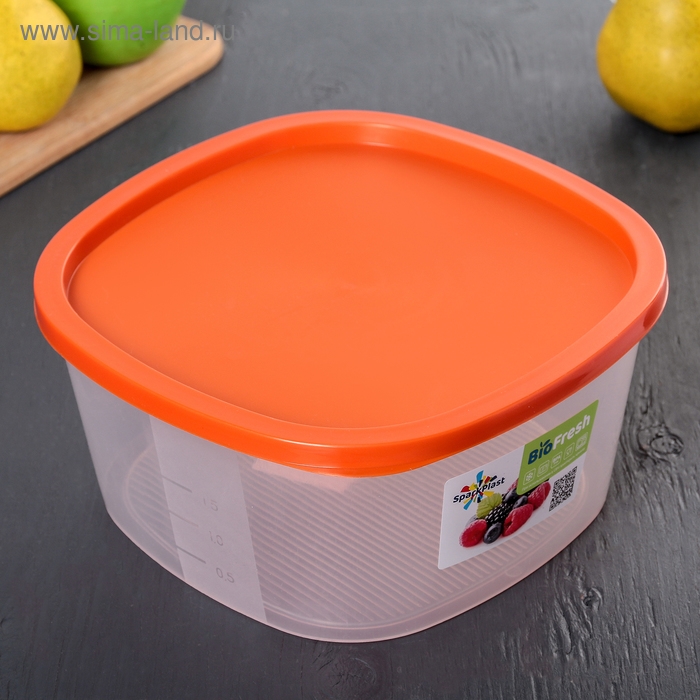 Контейнер для продуктов с мерной шкалой «BioFresh», 2,65 л, прозрачный, крышка микс Контейнер для продуктов с мерной шкалой «BioFresh», 2,65 л, прозрачный, крышка микс