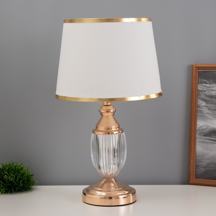 Лампа настольная Лампа настольная "Юри" 1х40Вт Е27 1х3Вт LED золото 25х25х41см