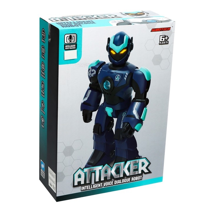 Робот &laquo;Атакер&raquo;, радиоуправление, голосовое управление, свет, звук, с аккумулятором