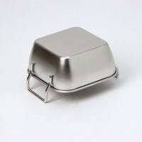 Противень из нержавеющей стали для подачи, 10&times;10&times;4,5 см, с ручками, цвет хромированный