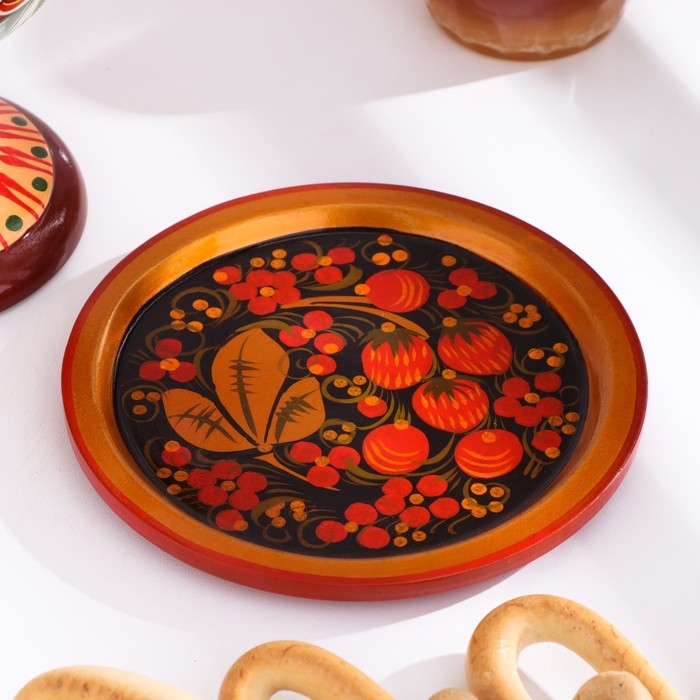 Тарелка «Земляничка», 15×0,5 см, хохлома Тарелка «Земляничка», 15×0,5 см, хохлома