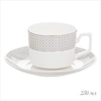 Чайный сервиз WY Eternal, 12 предметов, кружка 250 мл 6 шт, блюдце 6 шт, фарфор