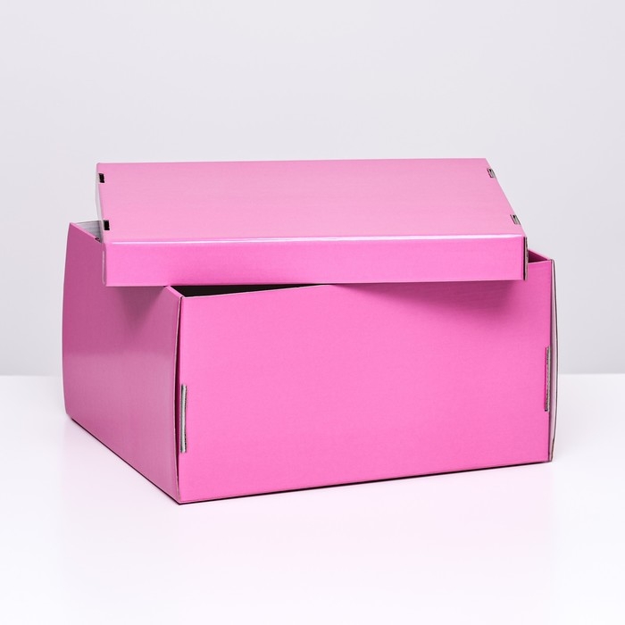 Складная коробка, розовая , 31,2 х 25,6 х 16,1 см Складная коробка, розовая , 31,2 х 25,6 х 16,1 см