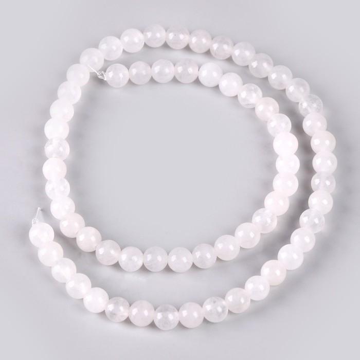 Бусины из натурального камня &laquo;Белый кварц&raquo; набор 58 шт., размер 1 шт. &mdash; 6 мм