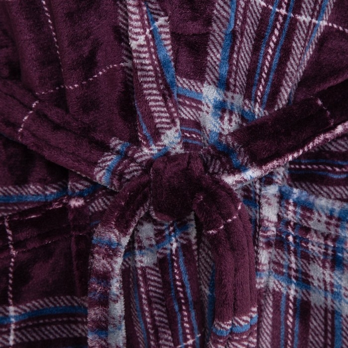 Халат мужской LoveLife &laquo;Клетка&raquo; Вид 1, one size, микрофибра, 100% п/э, 250 г/м2