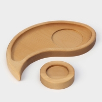 Подарочный набор деревянной посуды Adelica «Инь-янь», менажница 2 шт, поднос, подсвечник 2 шт, берёза Подарочный набор деревянной посуды Adelica «Инь-янь», менажница 2 шт, поднос, подсвечник 2 шт, берёза