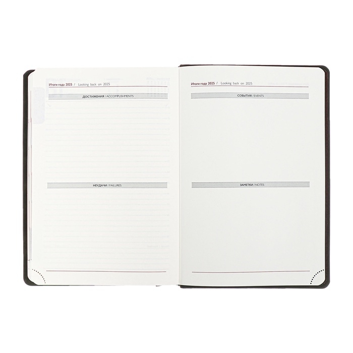 Ежедневник датир 2025г А5 176л ESCALADA, тв обл, иск кожа, бл тис,ляс,кр бл 70г/м2,чёрный