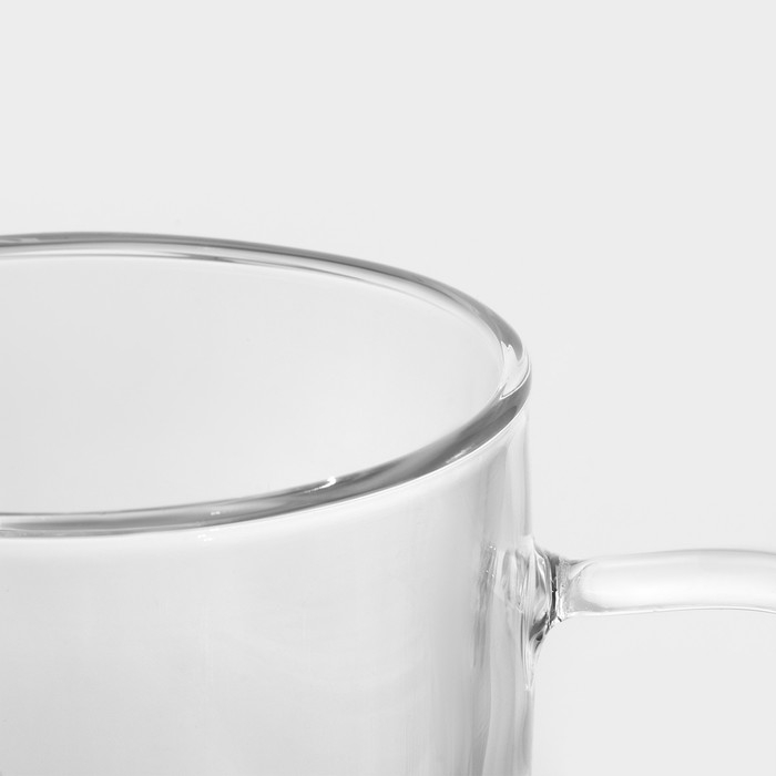 Кружка стеклянная с двойными стенками Magistro «Дуо», 500 мл, 14,5×9×15,5 см Кружка стеклянная с двойными стенками Magistro «Дуо», 500 мл, 14,5×9×15,5 см