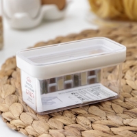 Контейнер для специй «Степ», 120 мл, 10×5×5 см, цвет прозрачный, крышка белая Контейнер для специй «Степ», 120 мл, 10×5×5 см, цвет прозрачный, крышка белая