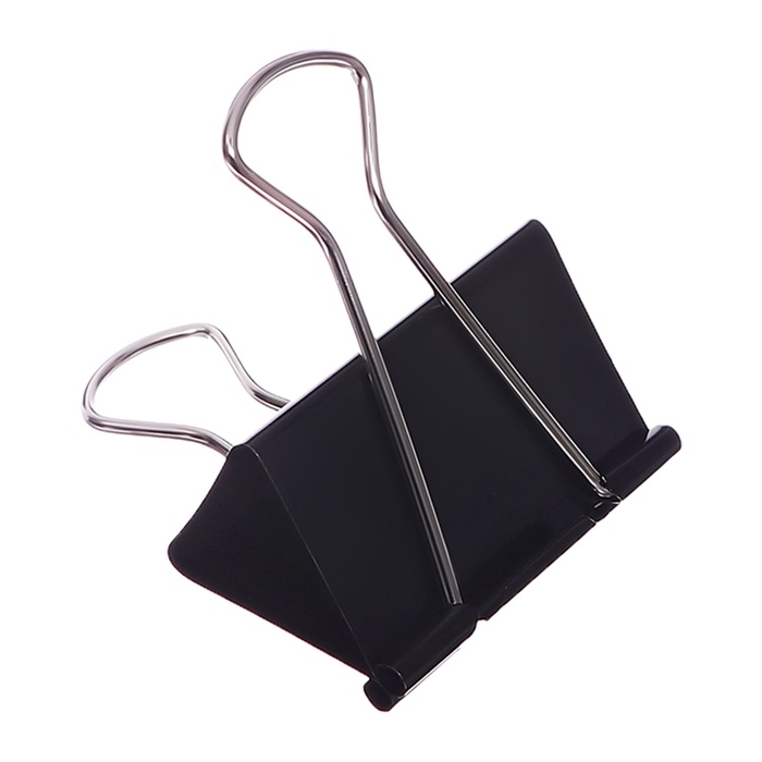 Набор зажимов для бумаг черных 60мм 2 штуки в пакете Набор зажимов для бумаг черных 60мм 2 штуки в пакете