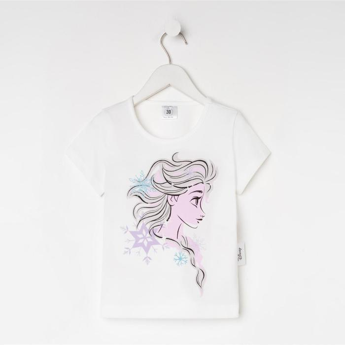 Футболка детская &laquo;Эльза&raquo;, Холодное сердце, рост 86-92, белый