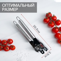 Консервный нож Доляна «Металлик», 20,5 см, цвет серебристый Консервный нож Доляна «Металлик», 20,5 см, цвет серебристый