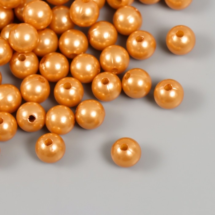 Набор бусин "Жемчуг" d 10 мм, 250 гр, тёмно-бежевый