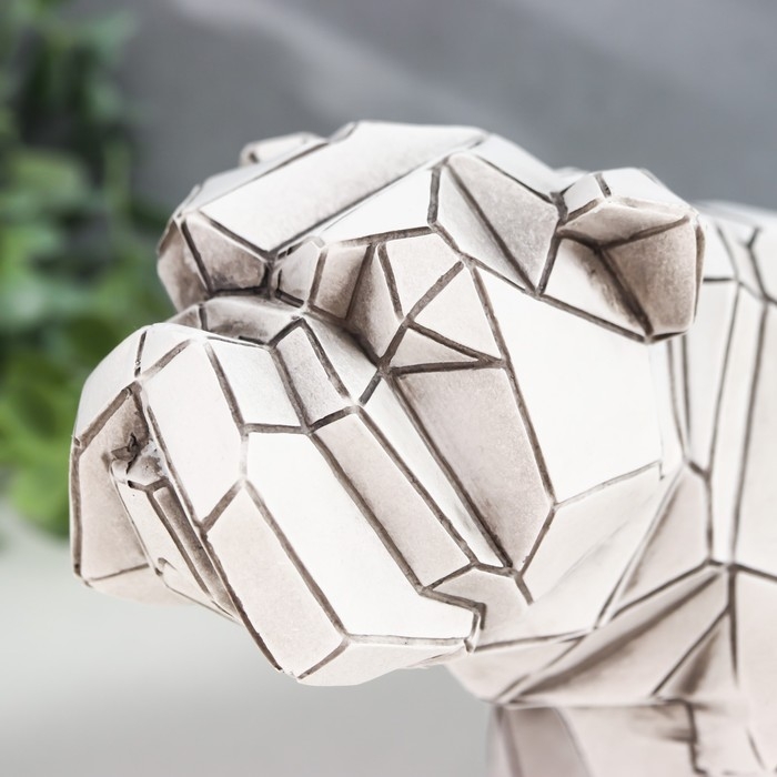 Сувенир полистоун 3D "Английский бульдог" беж 15х11х28 см