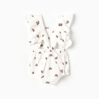 Комбинезон с рюшами Крошка Я Муслин,р. 74-80, молочный