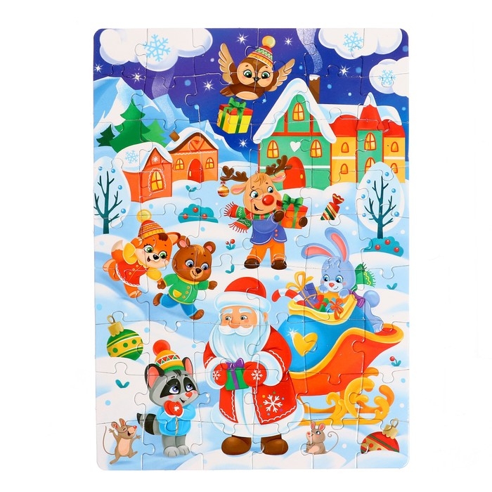 Набор пазлов с игрушкой 3 в 1 &laquo;Праздник у оленят&raquo;