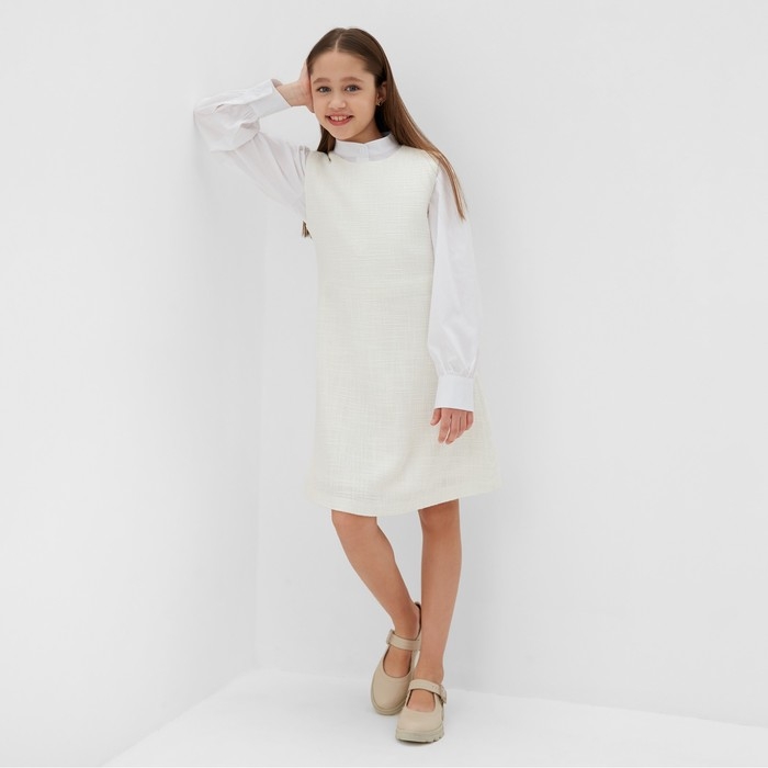 Платье для девочки MINAKU: PartyDress, цвет белый, рост 134 см