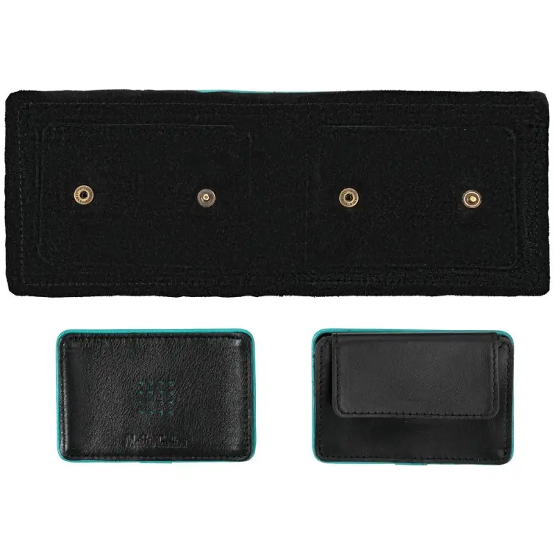 Кошелек Partinico, черный с бирюзовым Кошелек Partinico, черный с бирюзовым