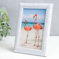 Фоторамка пластик 10х15 см "Серебряная патина на белом" 18х13 см Фоторамка пластик 10х15 см "Серебряная патина на белом" 18х13 см