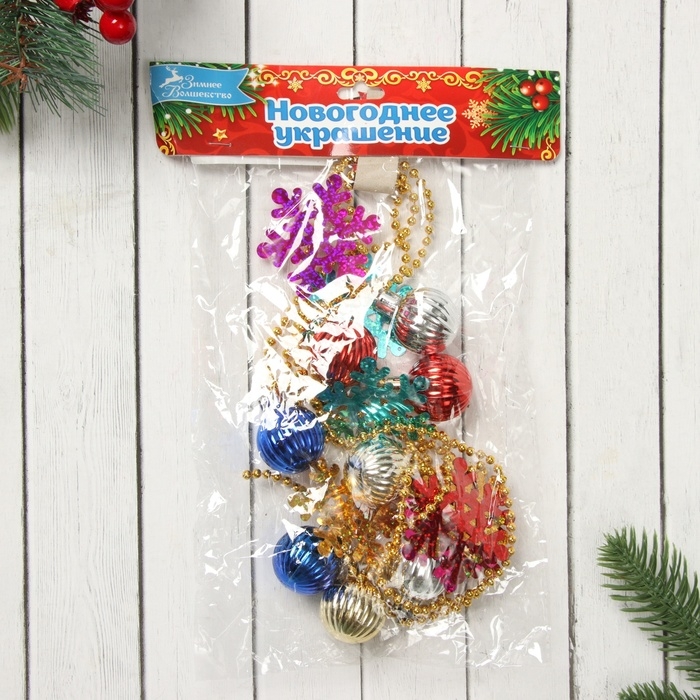 Бусы на ёлку 2 м Бусы на ёлку 2 м "Снежинки и шарики"