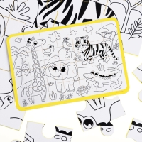 Мягкий пазл для малышей раскраска &laquo;Африка&raquo;, размер 50х33 см, 28 деталей, Крошка Я