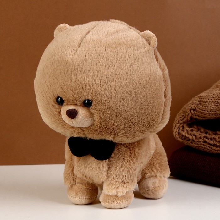 Мягкая игрушка &laquo;Собака&raquo; с бабочкой, 22 см, цвет бежевый