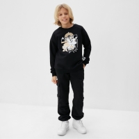 Свитшот детский MINAKU, цвет чёрный, рост 116 см