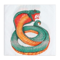 Новогодние салфетки бумажные New Line Fresco &laquo;Змея на белом&raquo; 2 слоя, 33х33 см, 20 шт