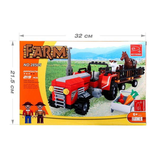 Конструктор Ферма &laquo;Трактор с животными&raquo;, 215 деталей