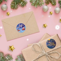 Новый год. Наклейки в рулоне "Новогодний хаус", 500 шт, 3,8 х 3,8 см