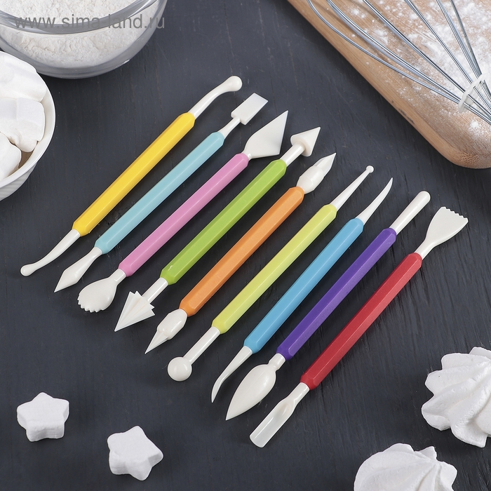 Набор для моделирования кондитерских украшений Доляна, 9 шт, 17 см Набор для моделирования кондитерских украшений Доляна, 9 шт, 17 см