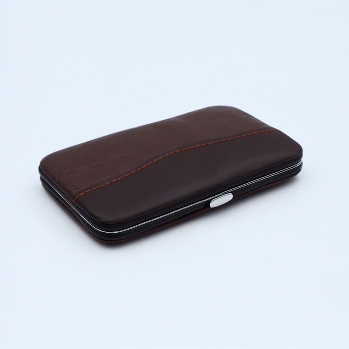 Набор маникюрный, 8 предметов, в футляре, цвет коричневый Набор маникюрный, 8 предметов, в футляре, цвет коричневый