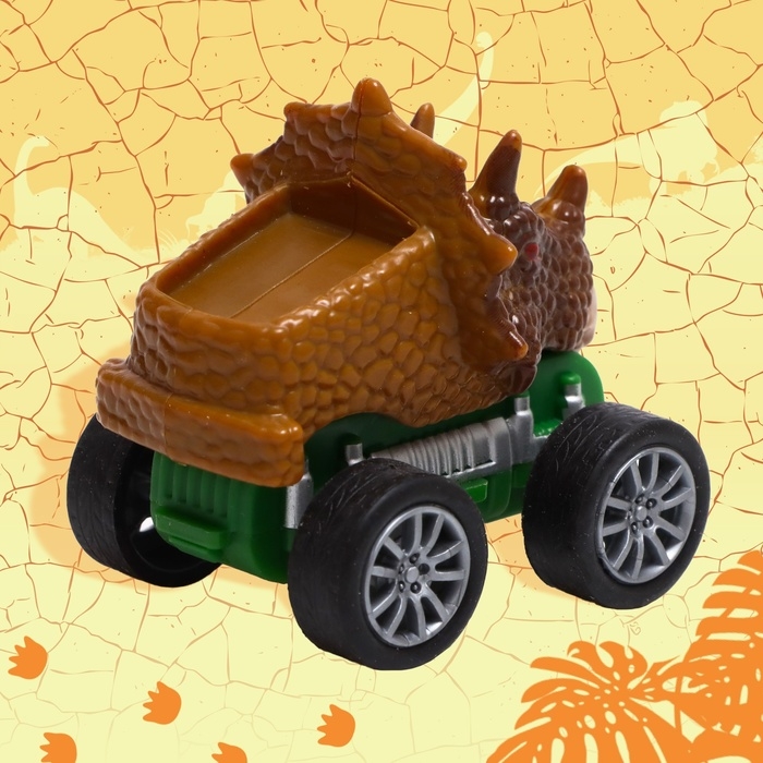 Грузовик инерционный &laquo;Динозавр&raquo;, с 3 машинами, световые и звуковые эффекты