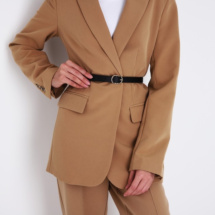 Ремень женский, ширина 2,2 см, пряжка металл, цвет чёрный Ремень женский, ширина 2,2 см, пряжка металл, цвет чёрный