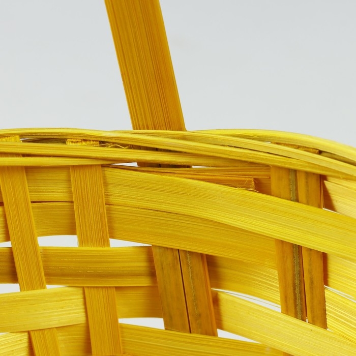 Корзина плетеная, D21 х 10/34 см, жёлтый, бамбук