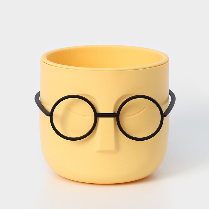 Кашпо для цветов со вставкой «Стив», 650 мл, d=11,5 см, h=10,5 см, цвет банановый Кашпо для цветов со вставкой «Стив», 650 мл, d=11,5 см, h=10,5 см, цвет банановый