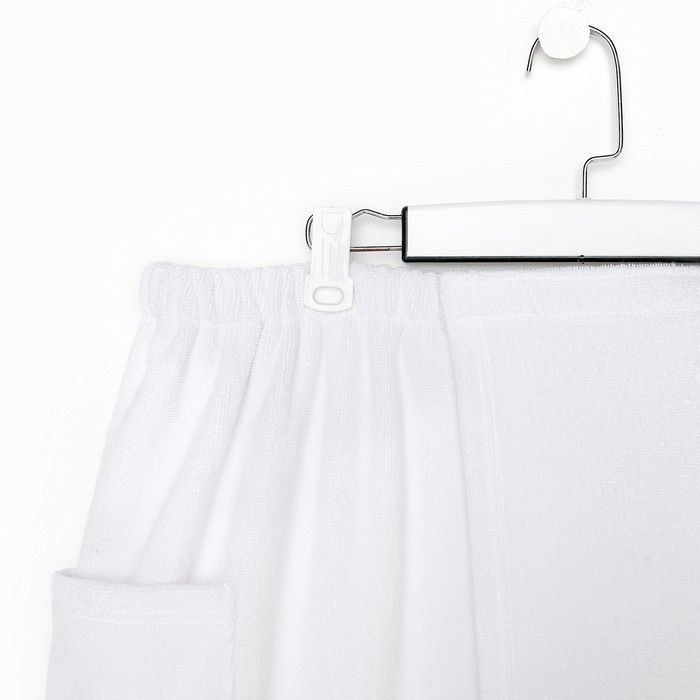 Полотенце банное Экономь и Я "Килт с карманом" 50*150 см, цв.белый,100%хл,340 г/м2