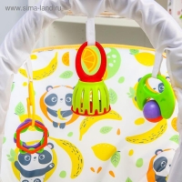 Шезлонг - качалка для новорождённых «Панда», игровая дуга, игрушки МИКС Шезлонг - качалка для новорождённых «Панда», игровая дуга, игрушки МИКС