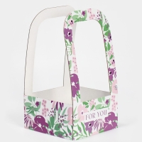 Коробка-переноска для цветов &laquo;Only for you&raquo;, 12 &times; 12 &times; 22 см