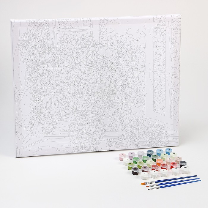 Картина по номерам на холсте с подрамником &laquo;Маки на окне&raquo;, 40 х 50 см