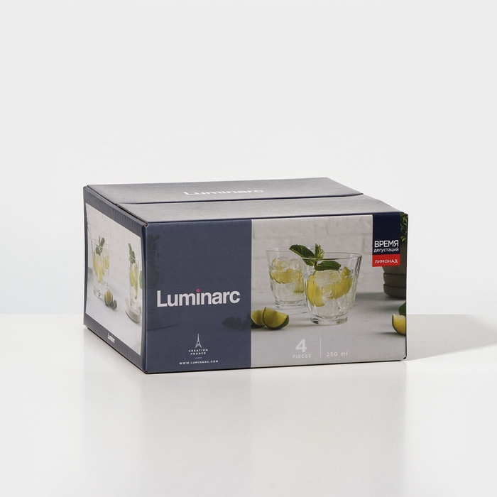 Набор стеклянных стаканов &laquo;Время дегустаций. Лимонад&raquo;, 250 мл, 4 шт