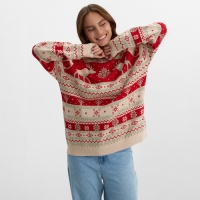 Новый год. Джемпер вязаный KAFTAN Scandinavia размер 52, красный Новый год. Джемпер вязаный KAFTAN Scandinavia размер 52, красный